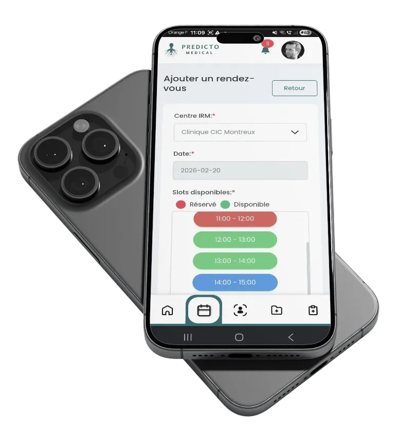 Schéma du parcours patient Predicto Medical - De l'examen aux résultats digitaux